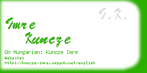 imre kuncze business card